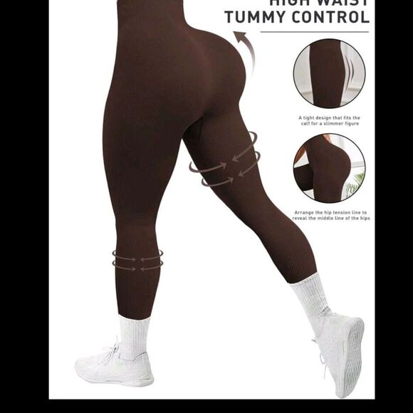 High-Waisted Brown Leggings - Picture 5 of 5